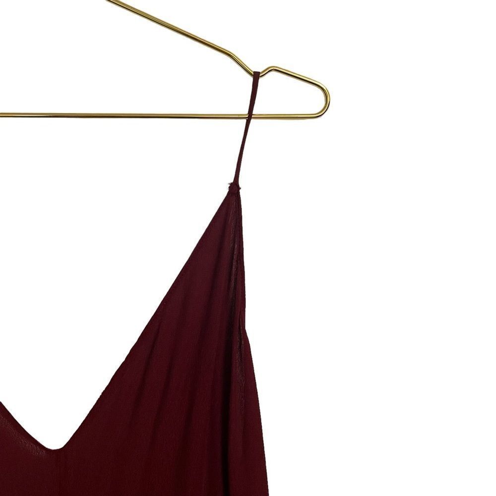 Reformation Burgandy Double V Maxi Slip Dress Size Large - Picture 2 of 11